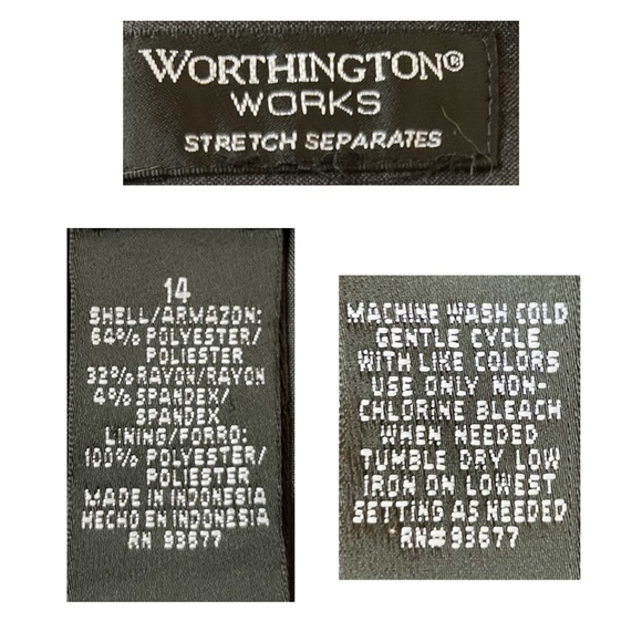 Worthington Works Stretch Separates Charcoal Grey Pencil Skirt - Size 14 - Picture 8 of 8